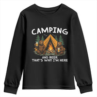 Funny Camping Beer Youth Sweatshirt Bear Drinking Lover Gift - Wonder Print Shop
