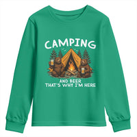 Funny Camping Beer Youth Sweatshirt Bear Drinking Lover Gift - Wonder Print Shop