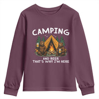 Funny Camping Beer Youth Sweatshirt Bear Drinking Lover Gift - Wonder Print Shop