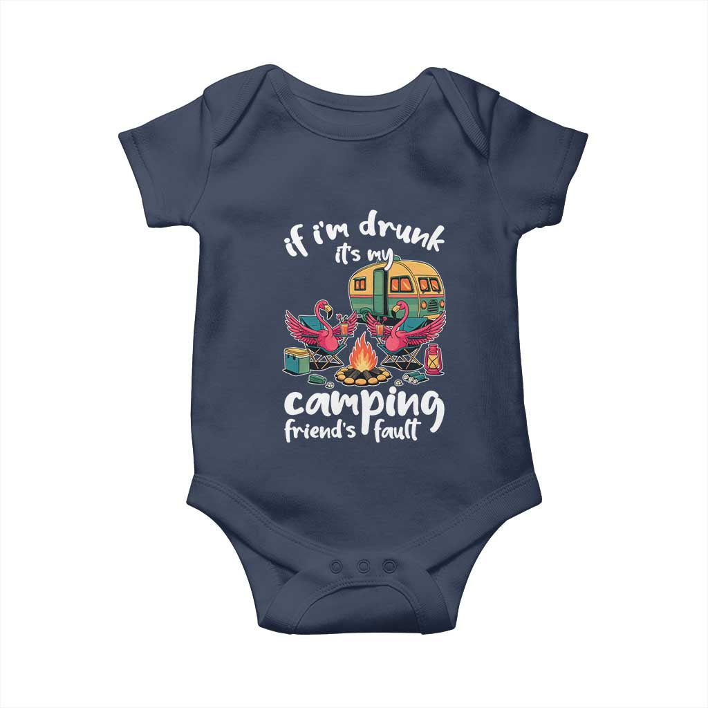 Funny Flamingo Camping Baby Onesie If I Am Drunk It Is My Friend Fault - Wonder Print Shop
