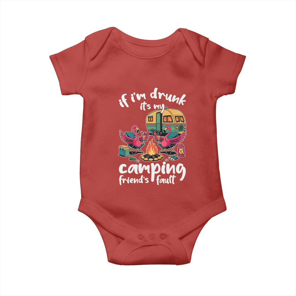 Funny Flamingo Camping Baby Onesie If I Am Drunk It Is My Friend Fault - Wonder Print Shop
