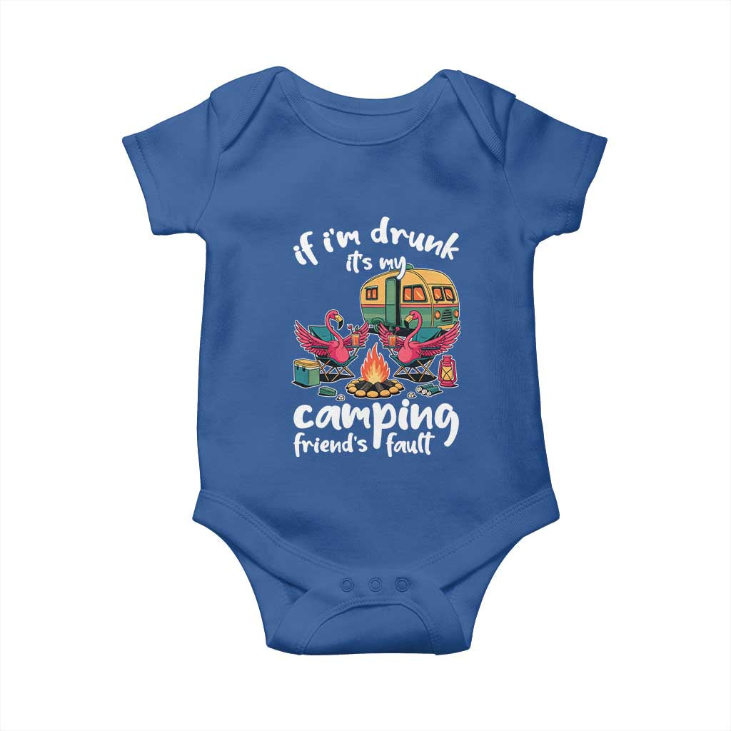Funny Flamingo Camping Baby Onesie If I Am Drunk It Is My Friend Fault - Wonder Print Shop