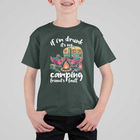 Funny Flamingo Camping T Shirt For Kid If I Am Drunk It Is My Friend Fault - Wonder Print Shop