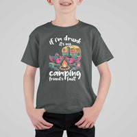 Funny Flamingo Camping T Shirt For Kid If I Am Drunk It Is My Friend Fault - Wonder Print Shop