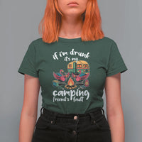 Funny Flamingo Camping T Shirt For Women If I Am Drunk It Is My Friend Fault - Wonder Print Shop