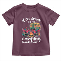 Funny Flamingo Camping Toddler T Shirt If I Am Drunk It Is My Friend Fault - Wonder Print Shop