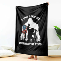 Bigfoot Patriotic American Flag Throw Blanket Funny Sasquatch A Guy Like Me Is Hard To Find - Wonder Print Shop