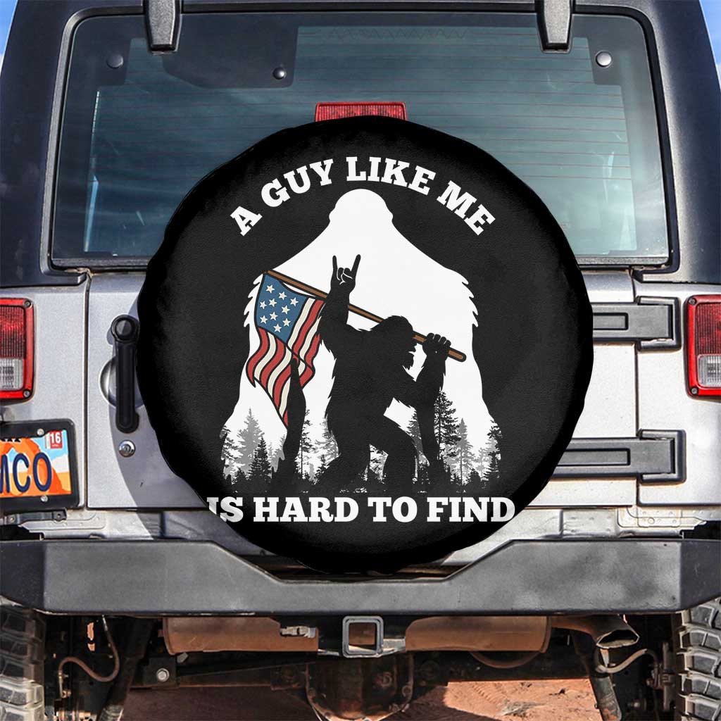 Bigfoot Patriotic American Flag Spare Tire Cover Funny Sasquatch A Guy Like Me Is Hard To Find - Wonder Print Shop