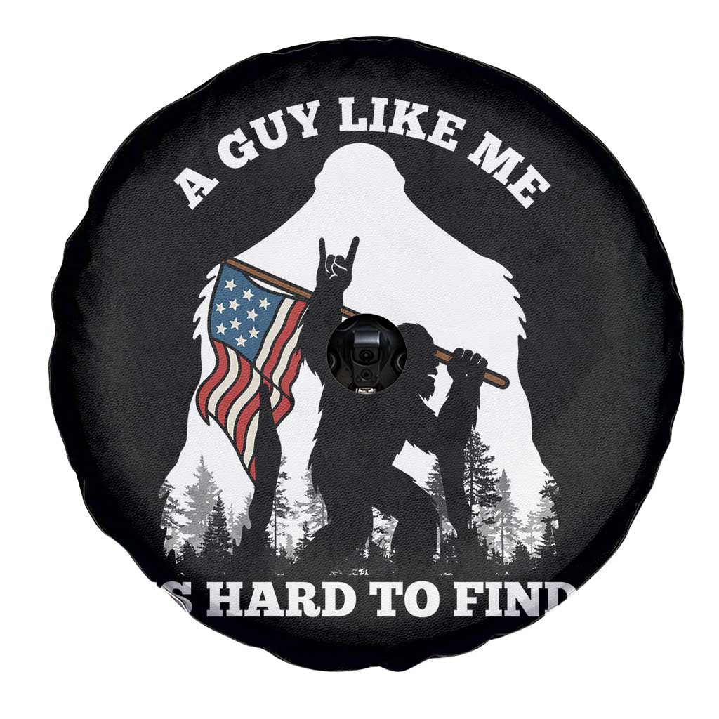 Bigfoot Patriotic American Flag Spare Tire Cover Funny Sasquatch A Guy Like Me Is Hard To Find - Wonder Print Shop