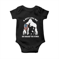 Bigfoot Patriotic American Flag Baby Onesie Funny Sasquatch A Guy Like Me Is Hard To Find - Wonder Print Shop