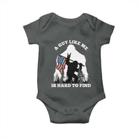 Bigfoot Patriotic American Flag Baby Onesie Funny Sasquatch A Guy Like Me Is Hard To Find - Wonder Print Shop