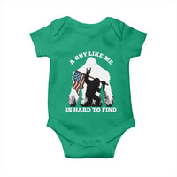 Bigfoot Patriotic American Flag Baby Onesie Funny Sasquatch A Guy Like Me Is Hard To Find - Wonder Print Shop