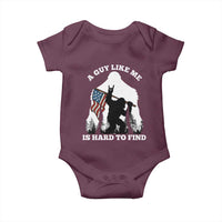Bigfoot Patriotic American Flag Baby Onesie Funny Sasquatch A Guy Like Me Is Hard To Find - Wonder Print Shop