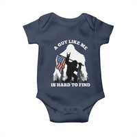 Bigfoot Patriotic American Flag Baby Onesie Funny Sasquatch A Guy Like Me Is Hard To Find - Wonder Print Shop