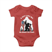 Bigfoot Patriotic American Flag Baby Onesie Funny Sasquatch A Guy Like Me Is Hard To Find - Wonder Print Shop