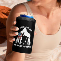 Bigfoot Patriotic American Flag 4 in 1 Can Cooler Tumbler Funny Sasquatch A Guy Like Me Is Hard To Find - Wonder Print Shop