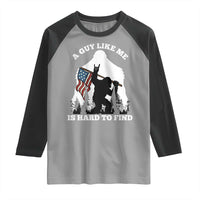Bigfoot Patriotic American Flag Raglan Shirt Funny Sasquatch A Guy Like Me Is Hard To Find - Wonder Print Shop