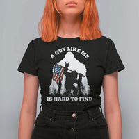Bigfoot Patriotic American Flag T Shirt For Women Funny Sasquatch A Guy Like Me Is Hard To Find - Wonder Print Shop