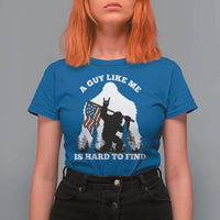 Bigfoot Patriotic American Flag T Shirt For Women Funny Sasquatch A Guy Like Me Is Hard To Find - Wonder Print Shop