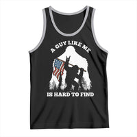 Bigfoot Patriotic American Flag Tank Top Funny Sasquatch A Guy Like Me Is Hard To Find - Wonder Print Shop