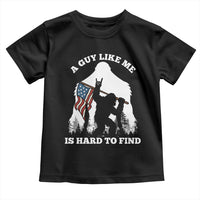 Bigfoot Patriotic American Flag Toddler T Shirt Funny Sasquatch A Guy Like Me Is Hard To Find - Wonder Print Shop