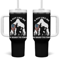 Bigfoot Patriotic American Flag Tumbler With Handle Funny Sasquatch A Guy Like Me Is Hard To Find - Wonder Print Shop