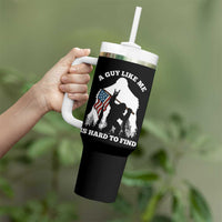 Bigfoot Patriotic American Flag Tumbler With Handle Funny Sasquatch A Guy Like Me Is Hard To Find - Wonder Print Shop