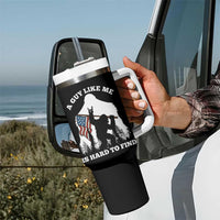 Bigfoot Patriotic American Flag Tumbler With Handle Funny Sasquatch A Guy Like Me Is Hard To Find - Wonder Print Shop
