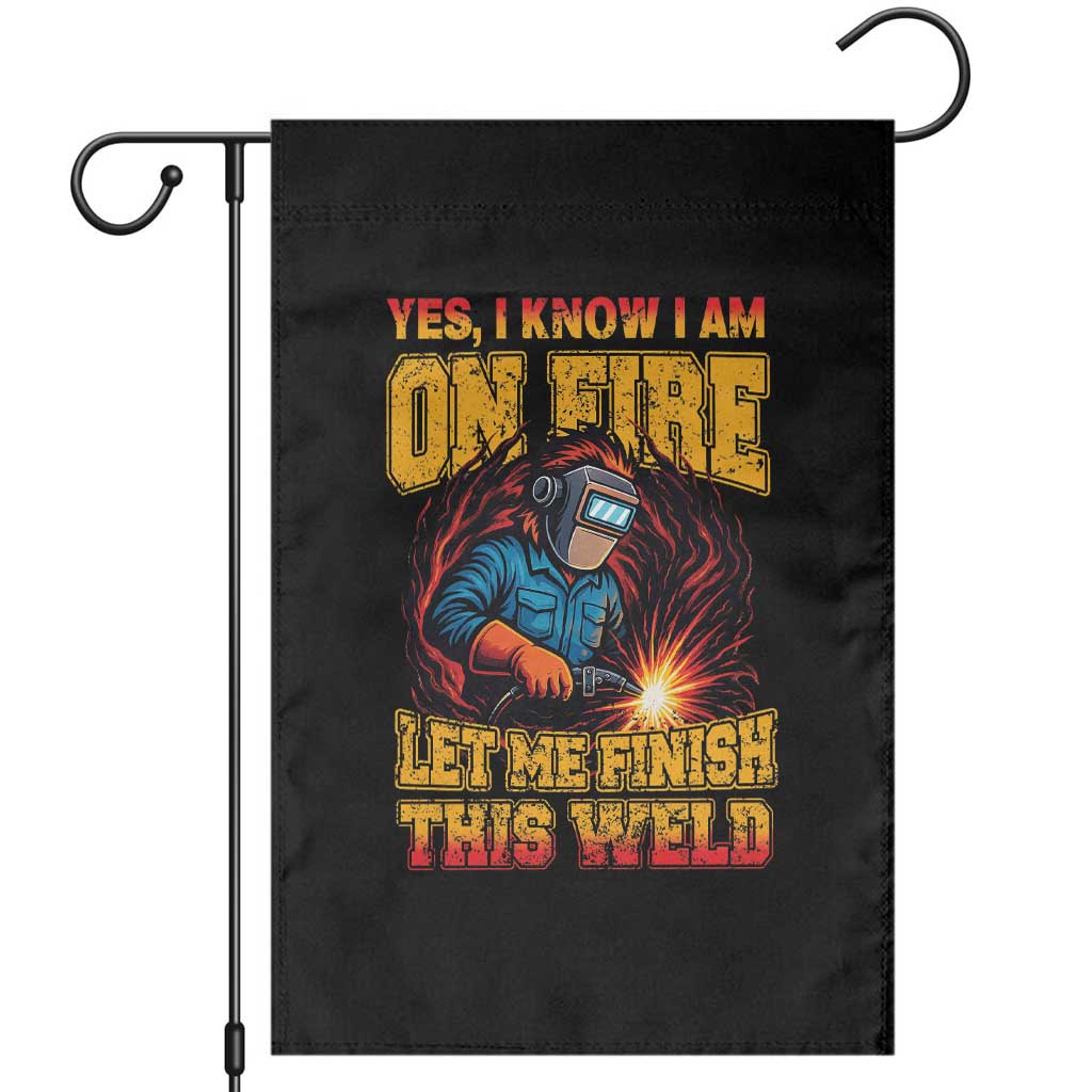Funny Welding Bigfoot Garden Flag Cryptid Welder Sasquatch - Wonder Print Shop