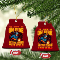 Funny Welding Bigfoot Ceramic Ornament Cryptid Welder Sasquatch - Wonder Print Shop