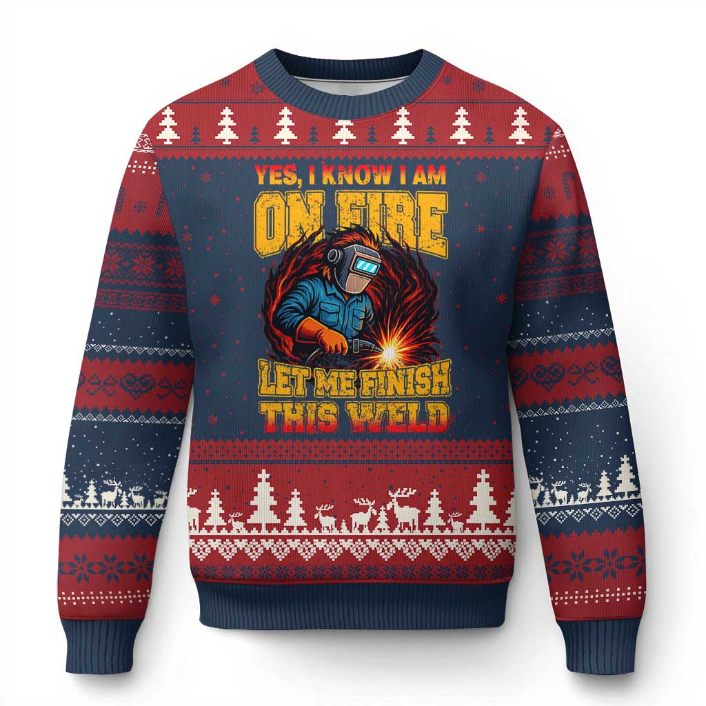 Funny Welding Bigfoot Ugly Christmas Sweater Cryptid Welder Sasquatch - Wonder Print Shop