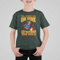 Funny Welding Bigfoot T Shirt For Kid Cryptid Welder Sasquatch - Wonder Print Shop