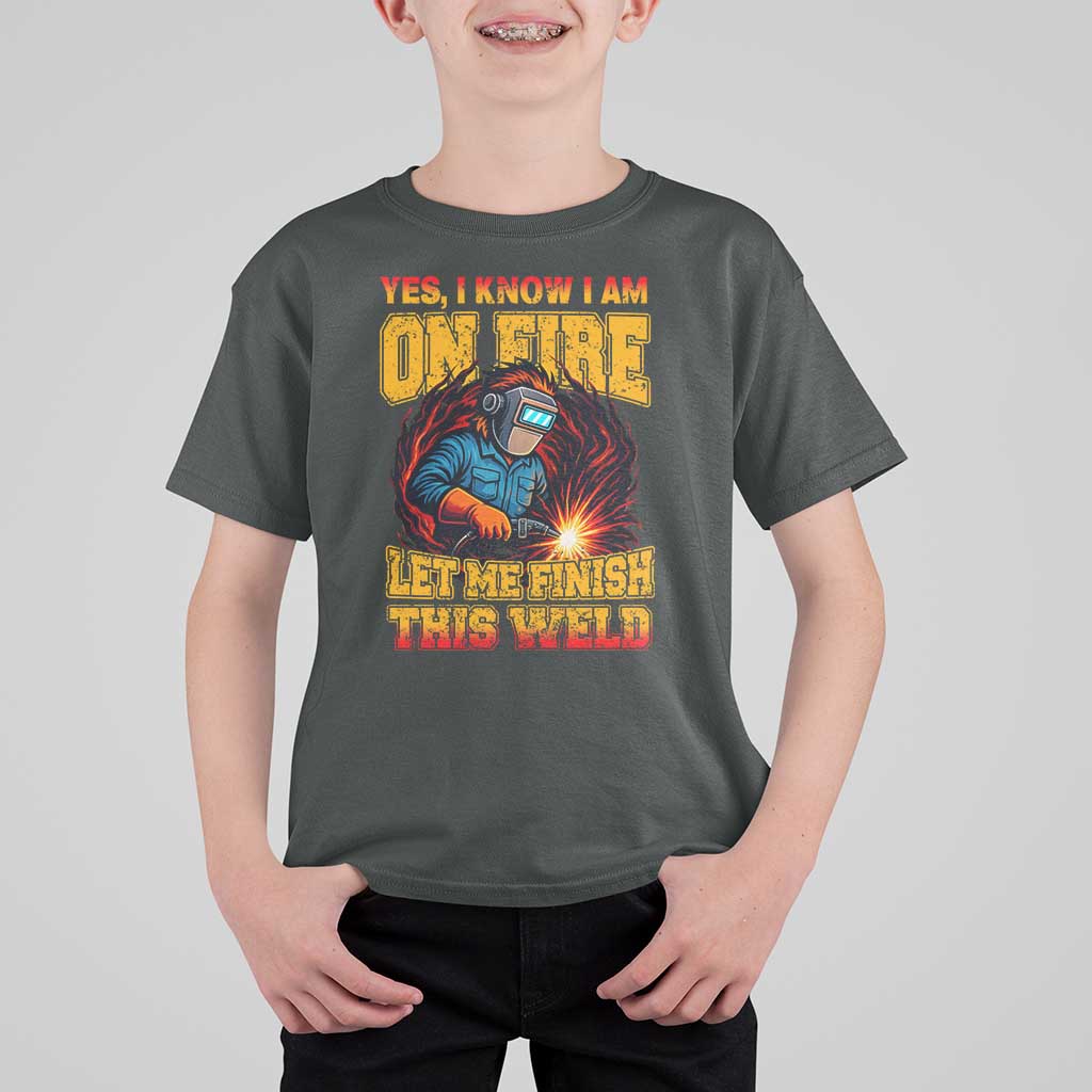 Funny Welding Bigfoot T Shirt For Kid Cryptid Welder Sasquatch - Wonder Print Shop