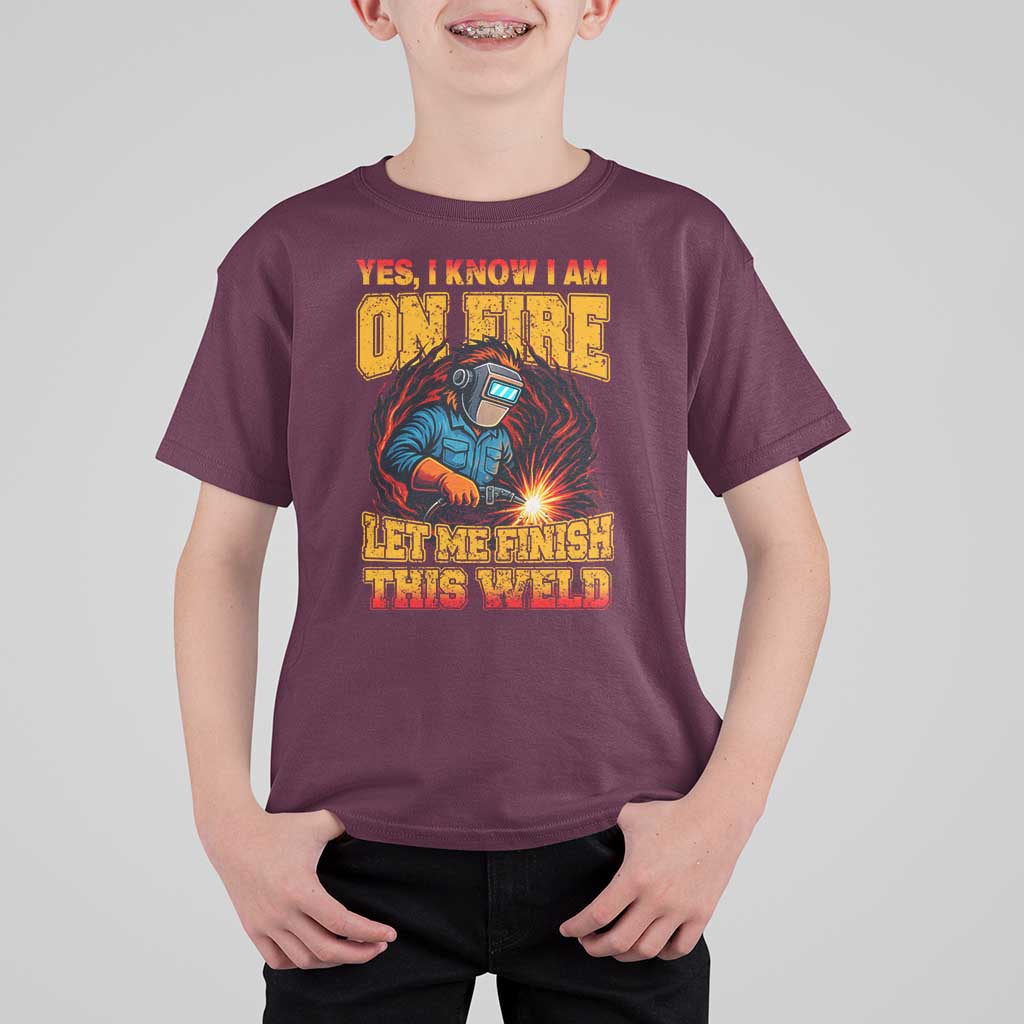 Funny Welding Bigfoot T Shirt For Kid Cryptid Welder Sasquatch - Wonder Print Shop