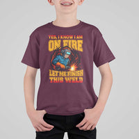 Funny Welding Bigfoot T Shirt For Kid Cryptid Welder Sasquatch - Wonder Print Shop