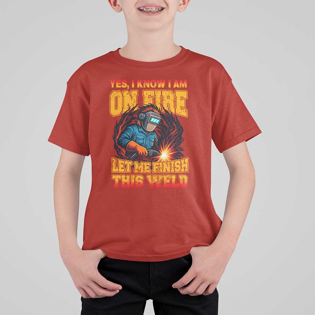 Funny Welding Bigfoot T Shirt For Kid Cryptid Welder Sasquatch - Wonder Print Shop