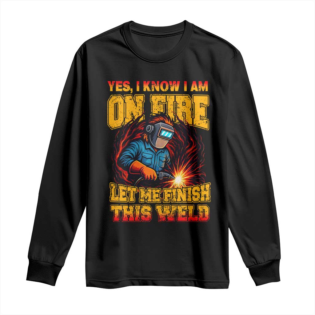 Funny Welding Bigfoot Long Sleeve Shirt Cryptid Welder Sasquatch - Wonder Print Shop