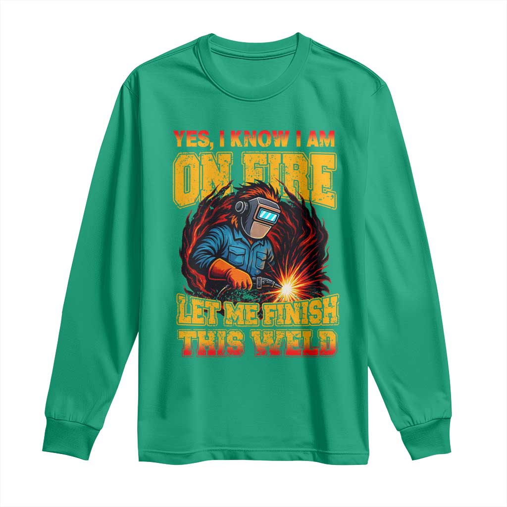 Funny Welding Bigfoot Long Sleeve Shirt Cryptid Welder Sasquatch - Wonder Print Shop