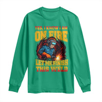 Funny Welding Bigfoot Long Sleeve Shirt Cryptid Welder Sasquatch - Wonder Print Shop