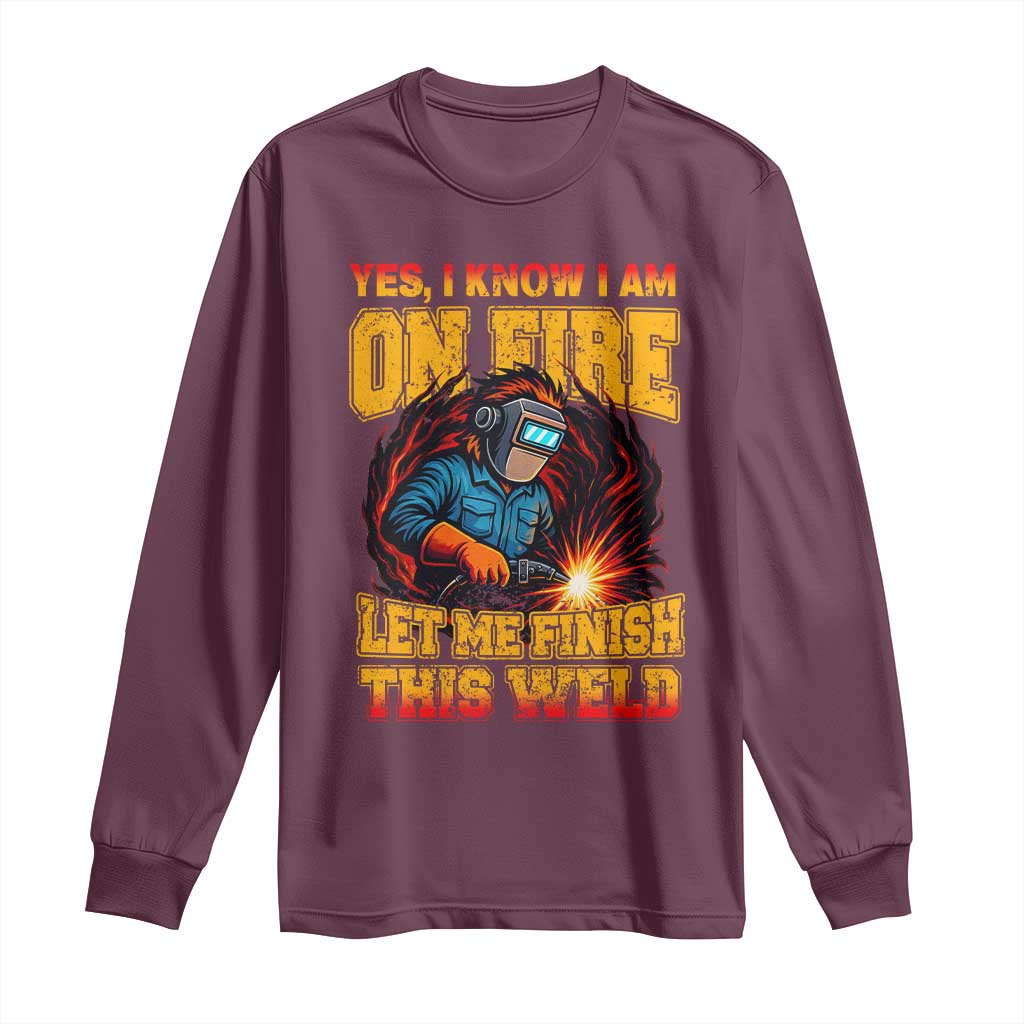 Funny Welding Bigfoot Long Sleeve Shirt Cryptid Welder Sasquatch - Wonder Print Shop