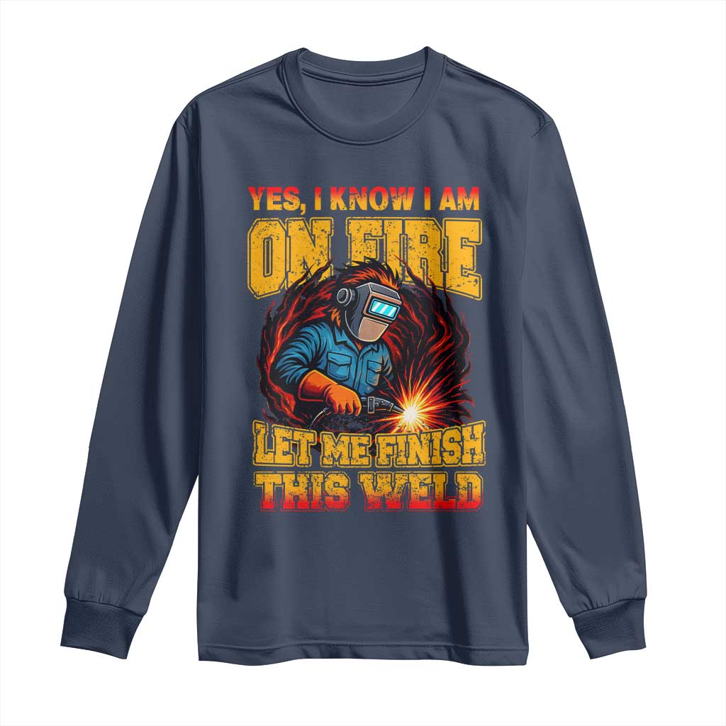 Funny Welding Bigfoot Long Sleeve Shirt Cryptid Welder Sasquatch - Wonder Print Shop