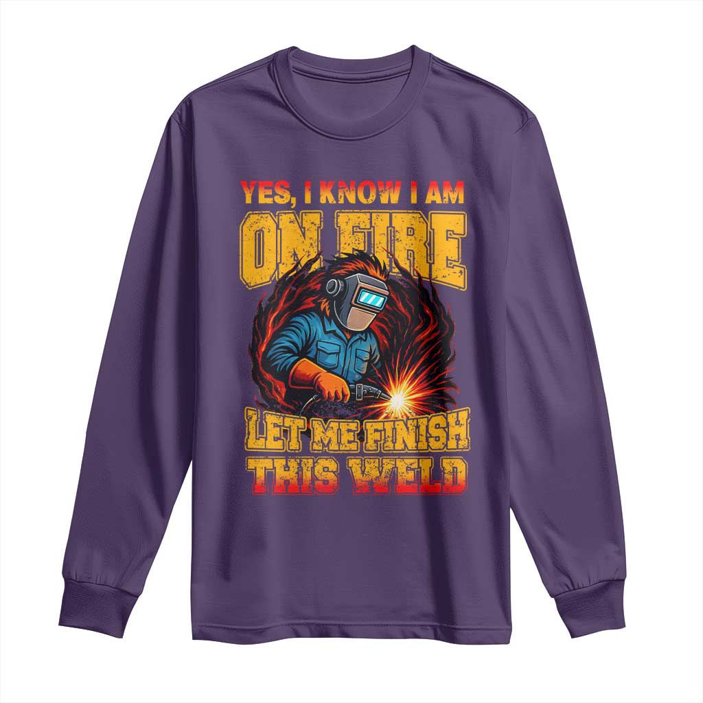 Funny Welding Bigfoot Long Sleeve Shirt Cryptid Welder Sasquatch - Wonder Print Shop