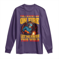 Funny Welding Bigfoot Long Sleeve Shirt Cryptid Welder Sasquatch - Wonder Print Shop