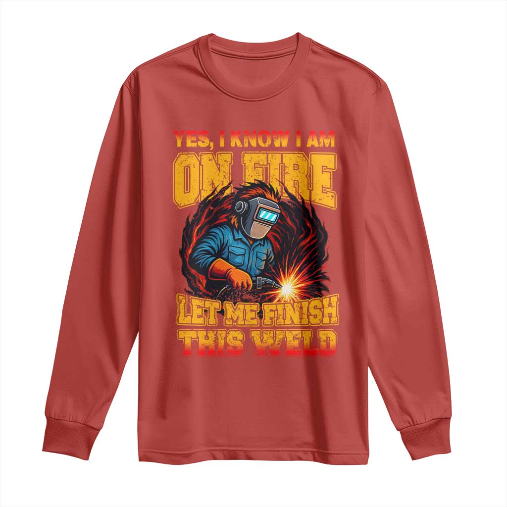 Funny Welding Bigfoot Long Sleeve Shirt Cryptid Welder Sasquatch - Wonder Print Shop