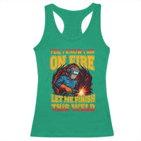Funny Welding Bigfoot Racerback Tank Top Cryptid Welder Sasquatch - Wonder Print Shop