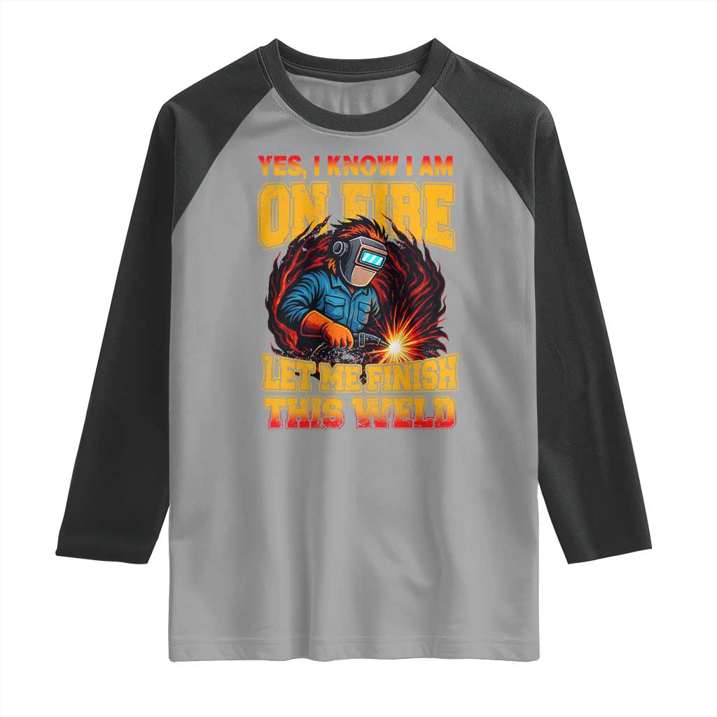 Funny Welding Bigfoot Raglan Shirt Cryptid Welder Sasquatch - Wonder Print Shop