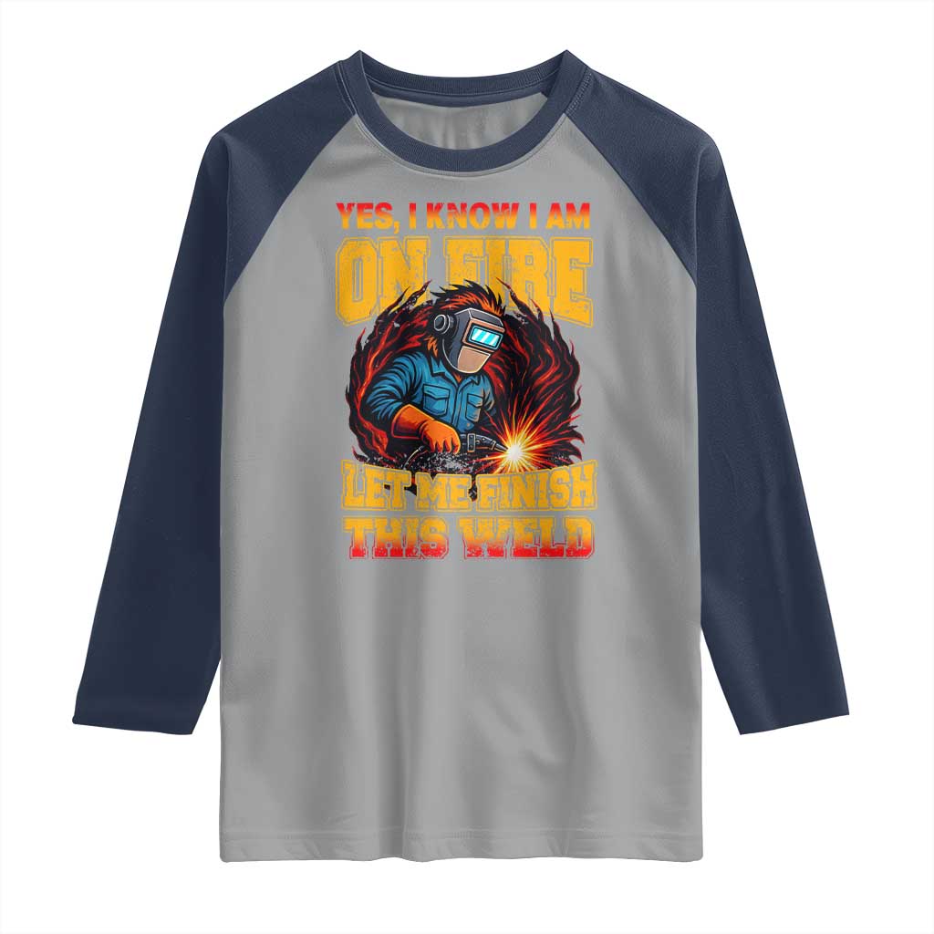 Funny Welding Bigfoot Raglan Shirt Cryptid Welder Sasquatch - Wonder Print Shop