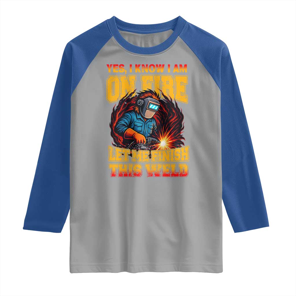 Funny Welding Bigfoot Raglan Shirt Cryptid Welder Sasquatch - Wonder Print Shop