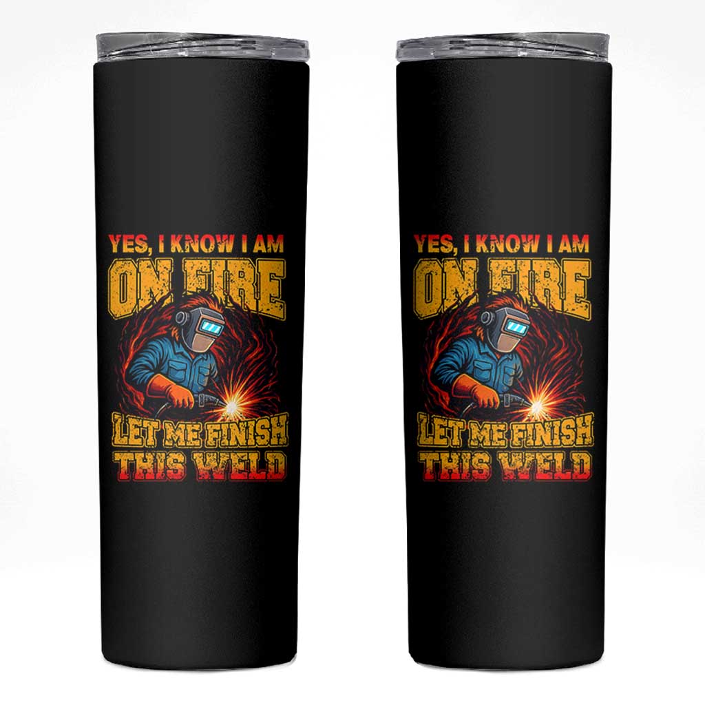 Funny Welding Bigfoot Skinny Tumbler Cryptid Welder Sasquatch - Wonder Print Shop