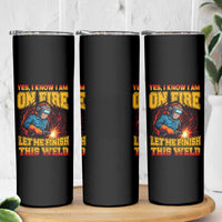 Funny Welding Bigfoot Skinny Tumbler Cryptid Welder Sasquatch - Wonder Print Shop
